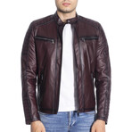 Lark Genuine Leather Jacket // Claret Red (L)