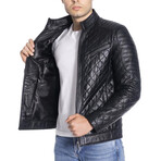 Ellis Genuine Leather Jacket // Black (L)