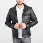 Burke Genuine Leather Jacket // Black (4XL)
