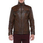 Jay Genuine Leather Jacket // Camel (4XL)