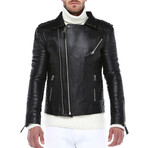 Sky Genuine Leather Jacket // Black (4XL)