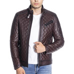 Ellis Genuine Leather Jacket // Claret Red (XS)