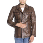 Clay Genuine Leather Jacket // Camel (4XL)