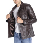 Clay Genuine Leather Jacket // Brown (XL)