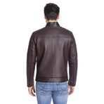Jax Genuine Leather Jacket // Claret Red (XL)
