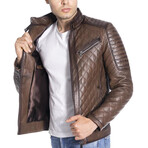 Ellis Genuine Leather Jacket // Camel (3XL)