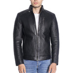 Oliver Genuine Leather Jacket // Black (4XL)