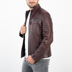 Ryder Genuine Leather Jacket // Claret Red (4XL)