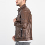 Robin Genuine Leather Jacket // Camel (4XL)