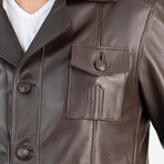 Aaron Genuine Leather Jacket // Brown (L)