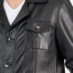 Aaron Genuine Leather Jacket // Black (L)