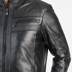 Robin Genuine Leather Jacket // Black (4XL)