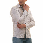 Reversible French Cuff Dress Shirt //White + Black Contrast Pattern (3XL)