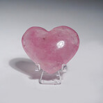 Genuine Polished Rose Quartz Heart with velvet pouch V.2