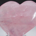 Genuine Polished Rose Quartz Heart with velvet pouch V.1