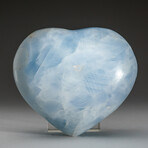 Genuine Polished Lapis Lazuli Heart with Acrylic Display Stand V.4