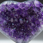 Small Genuine Amethyst Clustered Heart with Acrylic Display Stand