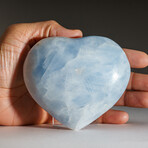 Genuine Polished Lapis Lazuli Heart with Acrylic Display Stand V.4