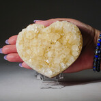 Citrine Crystal Cluster Heart with Acrylic Display Stand
