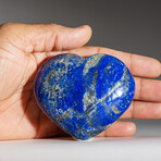 Genuine Polished Lapis Lazuli Heart with Acrylic Display Stand V.1