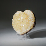 Citrine Crystal Cluster Heart with Acrylic Display Stand