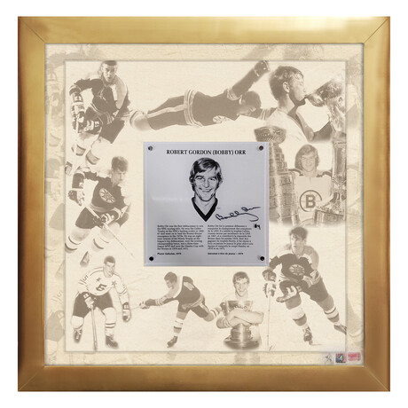 Bobby Orr // Signed HHOF Plaque Framed Collage // Limited Edition #4/4
