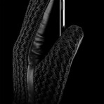 Leather Crochet Touchscreen Gloves (Size 8)