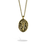Brass Lizard Necklace // 20"