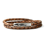 Cowboy Brown Leather Bracelet // 7.75"