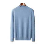 Mock-Turtleneck Cashmere Sweater // Light Blue (M)