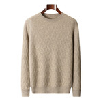 Smal Diamond Crewneck Cashmere Sweater // Beige (XL)