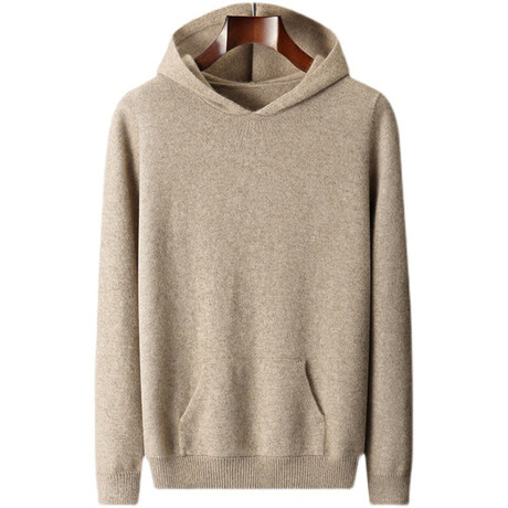 Hooded Cashmere Sweater // Beige (S)