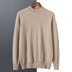 Mock-Turtleneck Cashmere Sweater // Beige (S)