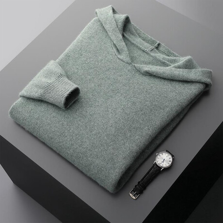 Hooded Cashmere Sweater // Sage (S)