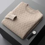 Smal Diamond Crewneck Cashmere Sweater // Beige (L)