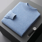 Mock-Turtleneck Cashmere Sweater // Light Blue (L)
