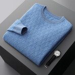 Smal Diamond Crewneck Cashmere Sweater // Light Blue (M)