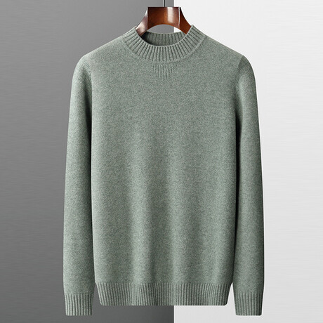 Mock-Turtleneck Cashmere Sweater // Sage (S)