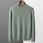 Mock-Turtleneck Cashmere Sweater // Sage (3XL)