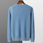 Smal Diamond Crewneck Cashmere Sweater // Light Blue (L)
