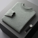 Mock-Turtleneck Cashmere Sweater // Sage (XL)