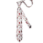 Joy Handmade Silk Tie // White + Red