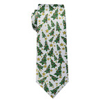 Elden Handmade Silk Tie // White + Green