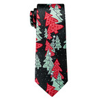 Merry Handmade Silk Tie // Black + Green + Red