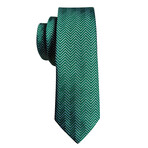 Everglade Handmade Silk Tie // Green + Silver