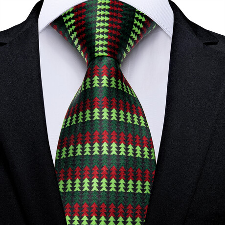 Jasper Handmade Silk Tie // Green + Red