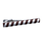 Striped Crafted Tie Clip // Silver