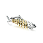 Fish Bone Crafted Tie Clip // Gold + Silver