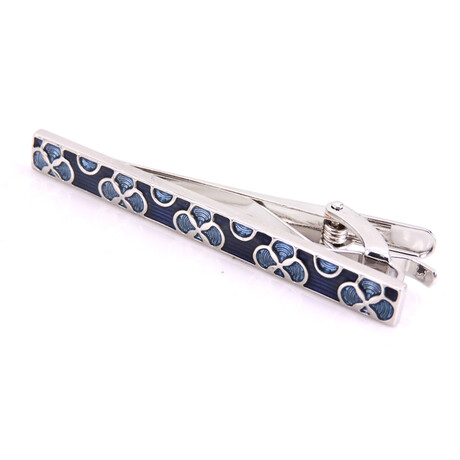 Clove Crafted Tie Clip // Silver + Navy