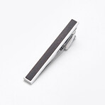 Wood Crafted Tie Clip // Silver + Black